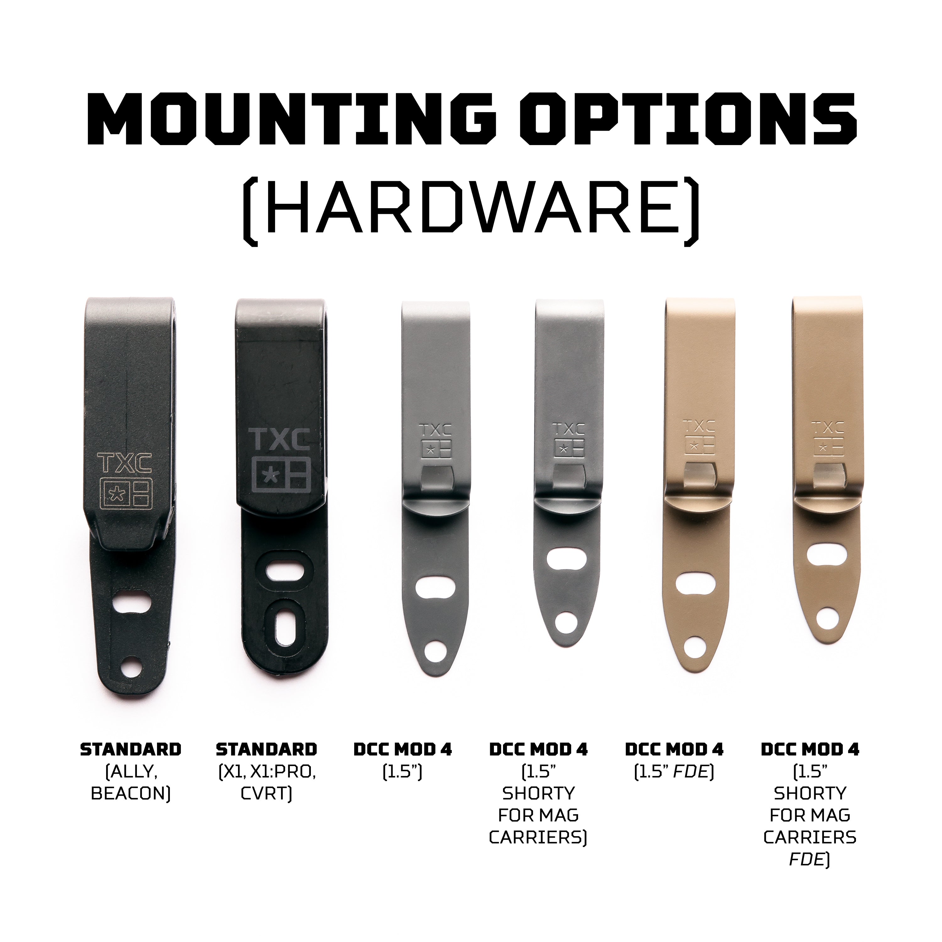 Mounting Clip Options - IWB HOLSTERS – TXC Holsters